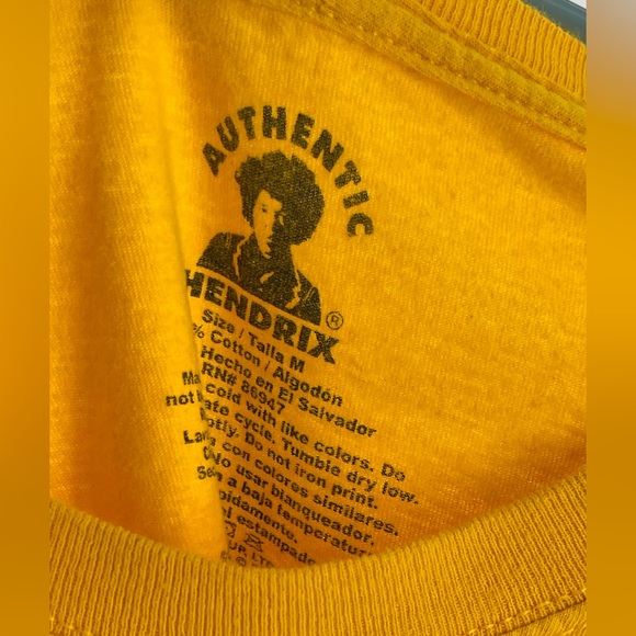 Jimi Hendrix authentic crop TShirt yellow SZ M - Picture 2 of 3